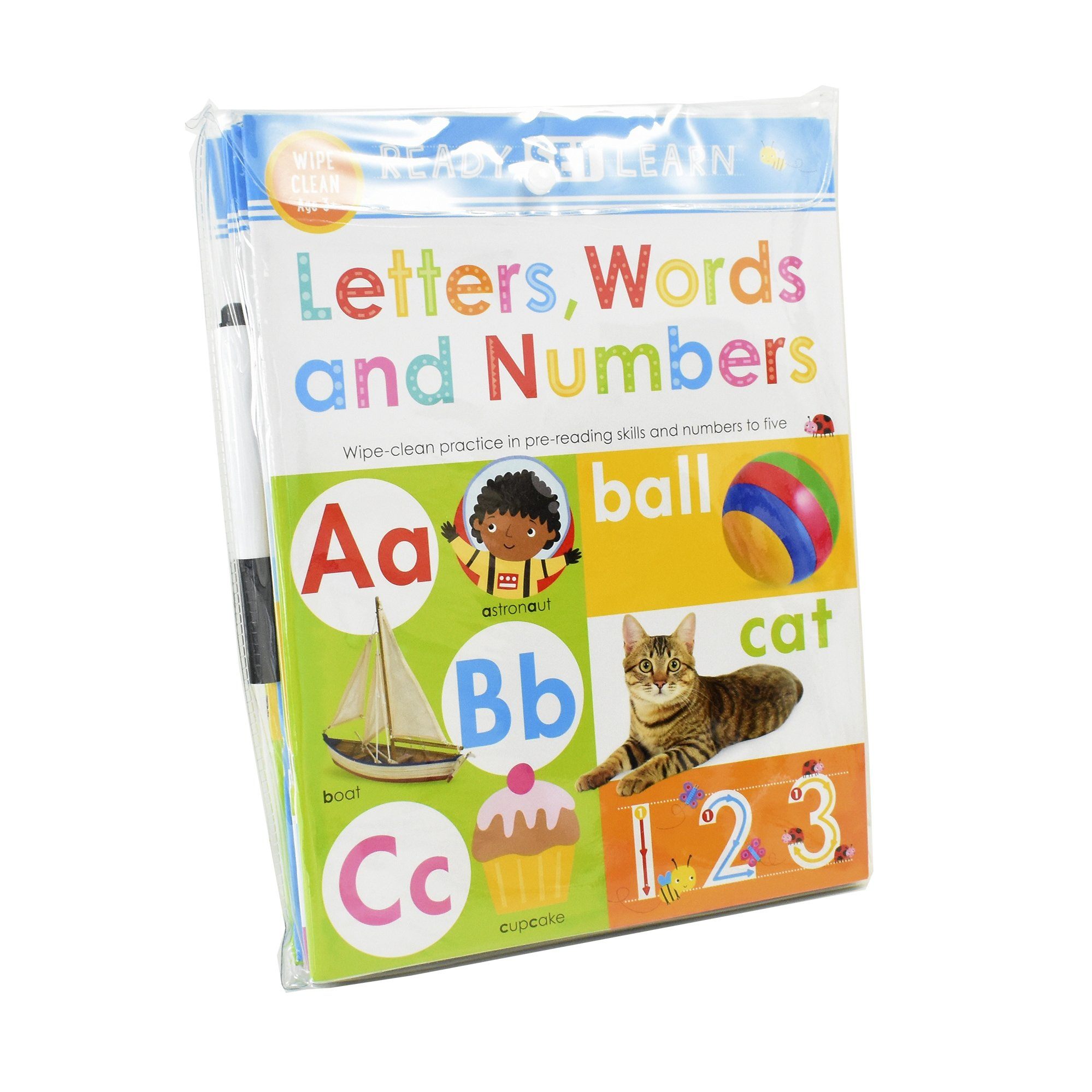 Ready Set Learn 8 Early Learning Wipe Clean Books Colours Shapes Numbers Phonics Handwriting Counting - Ages 3+ – Paperback
