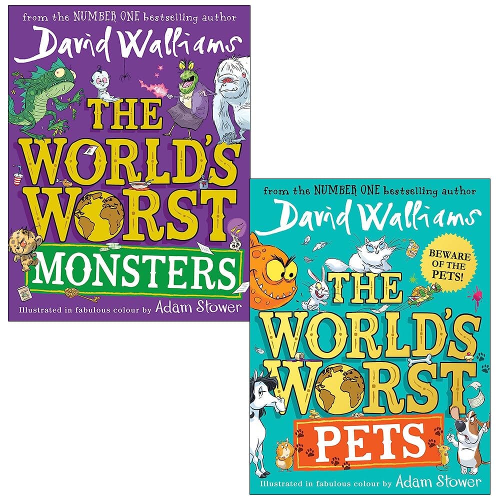 The World’s Worst Monsters & Pets by David Walliams (Illustrated) 2 Books Collection Set - Ages 7-12 - Paperback