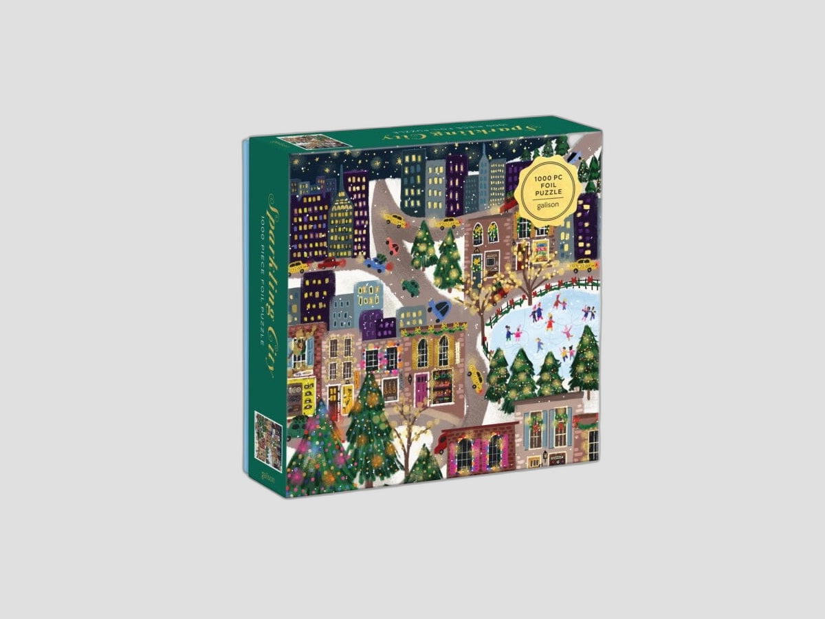 Joy Laforme Sparkling City 1000 Piece Foil Puzzle In a Square Box Jigsaw