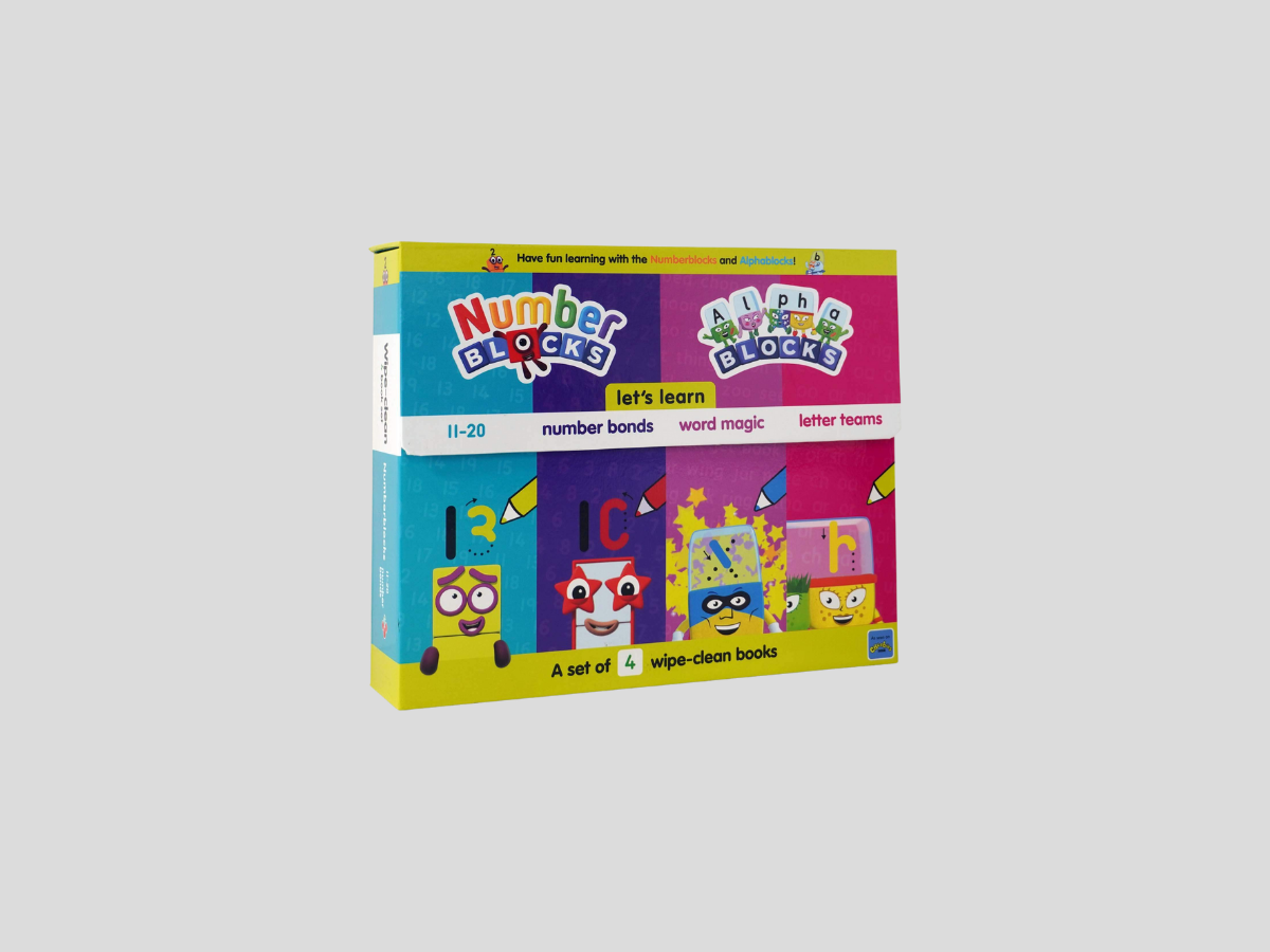 Numberblocks and Alphablocks: Let's Learn Numbers and Letters 4 Books Wipe-Clean Box Set with pens - Ages 3-6