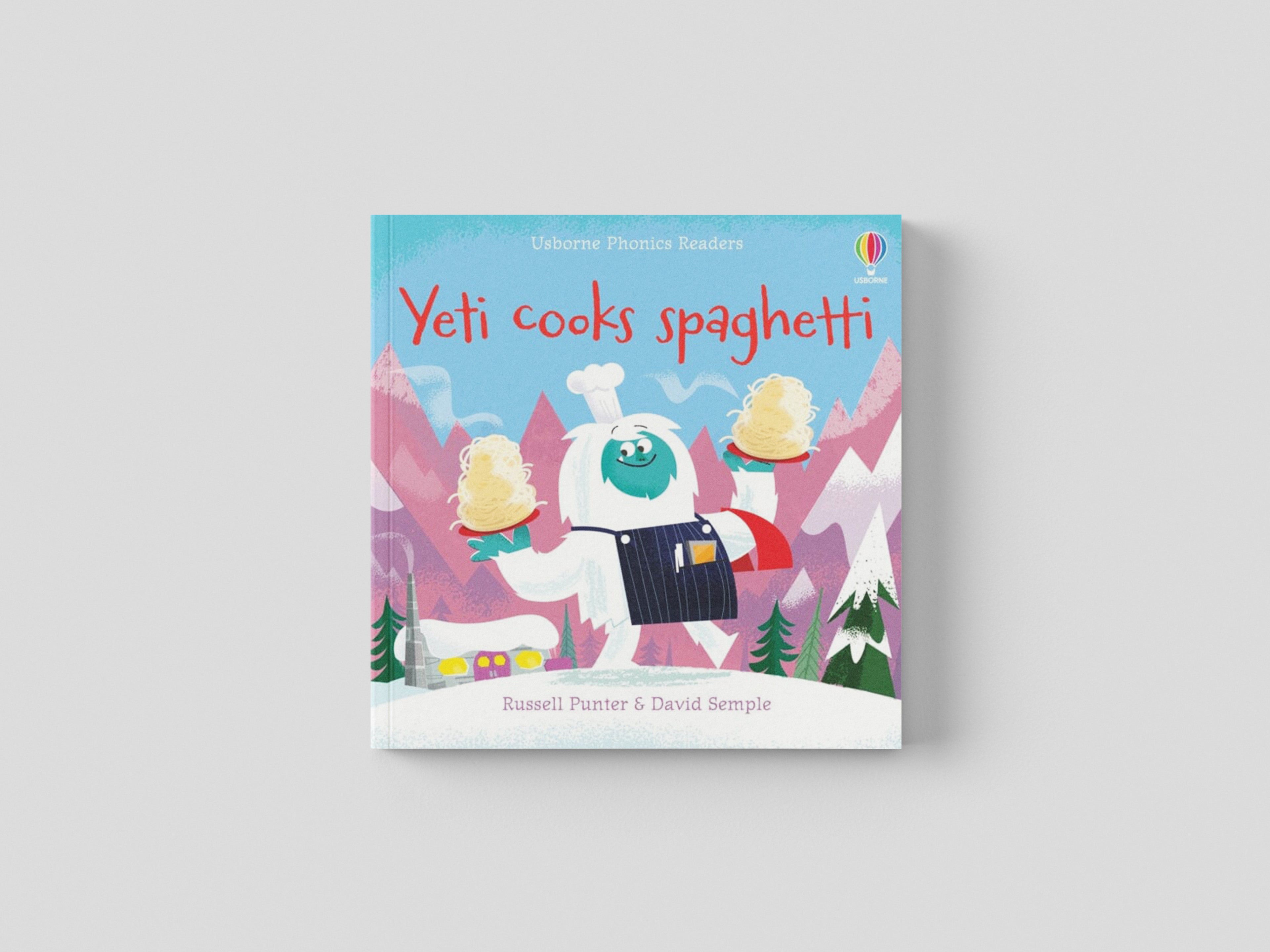Yeti cooks spaghetti