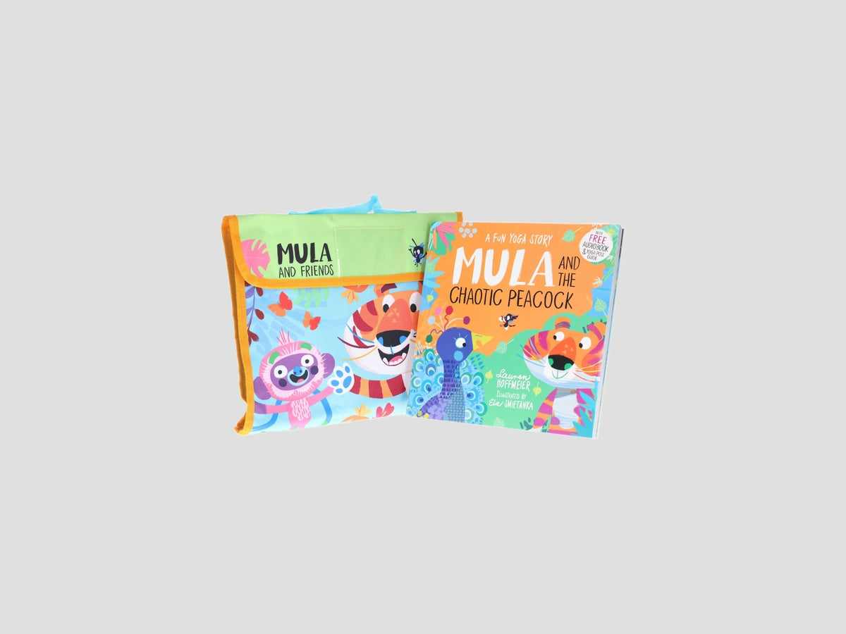 Mula and the Fly Animal 5 Picture Books Collection & Mula and Friends Children Hand Bag in Green & Blue Colour - Ages 3-6