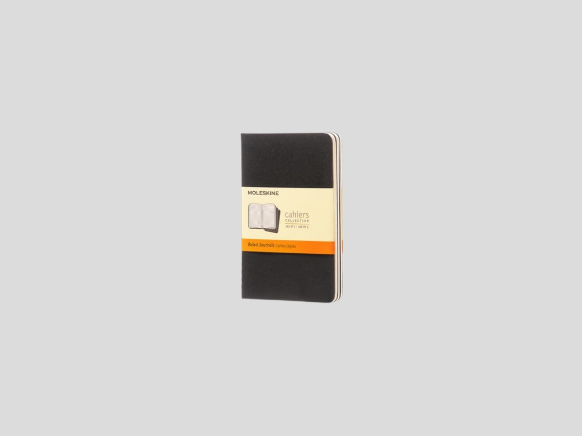 Moleskine Ruled Cahier - Black Cover (3 Set)