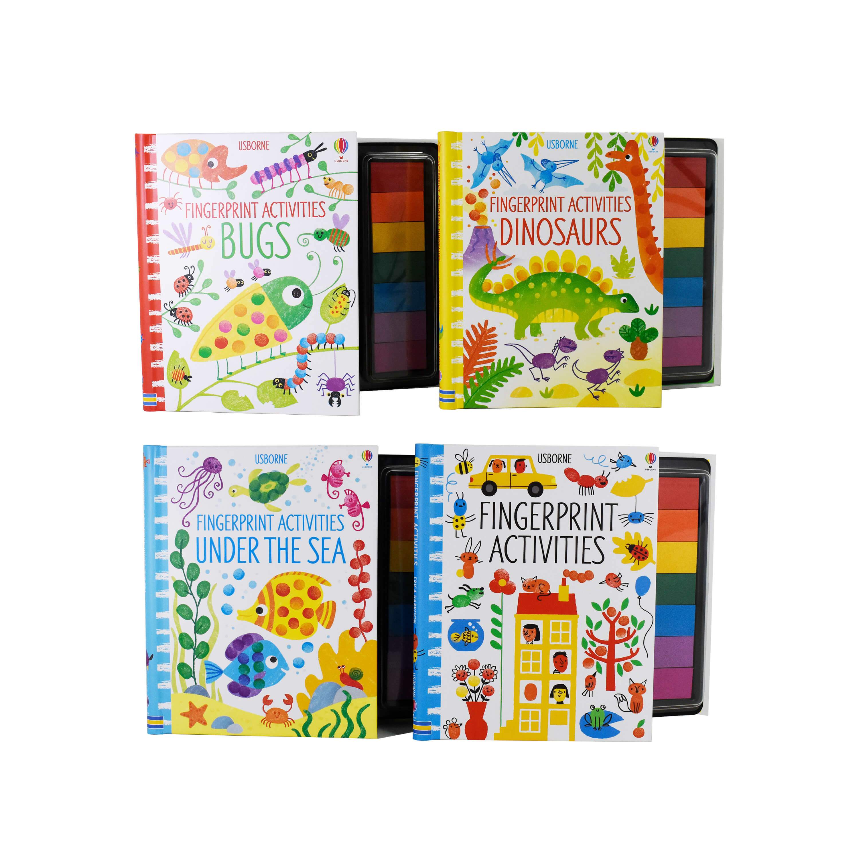 Usborne Fingerprint Activities By Fiona Watt 4 Books Set - Age 3+ - Spiral-bound