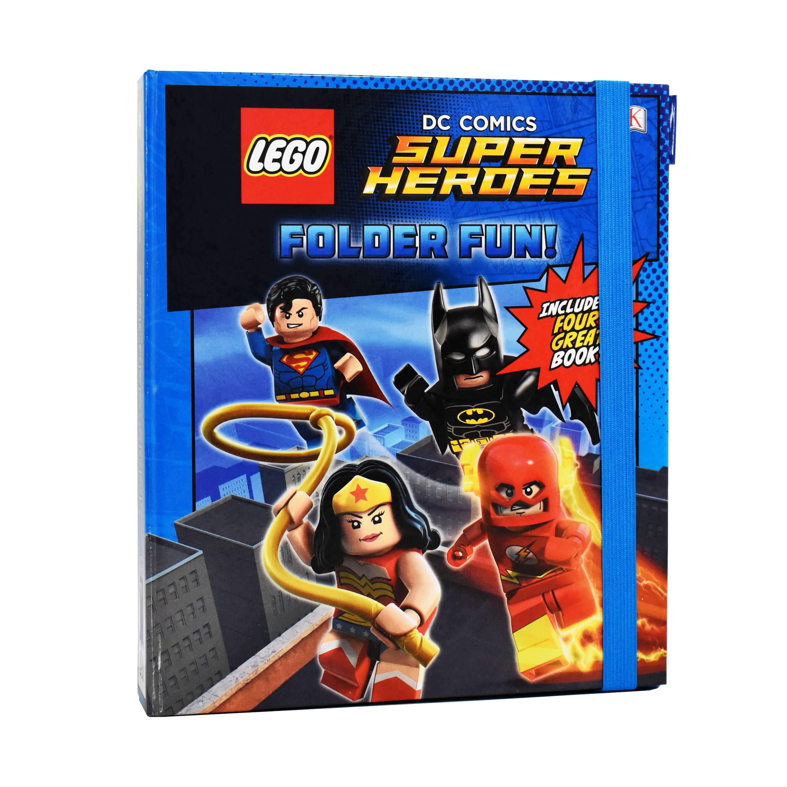 Lego DC Comics Super Heroes Folder Fun include 4 Books - Age 7-9 - Paperback