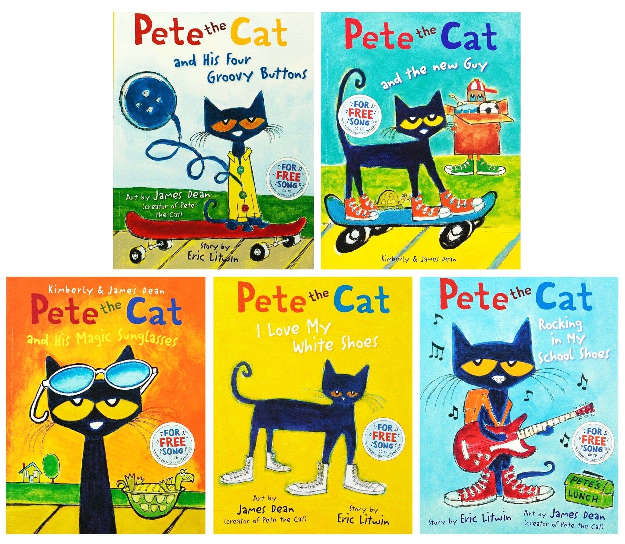 Pete the Cat Series 5 Picture Books Collection Set - Ages 3-5 - Paperback