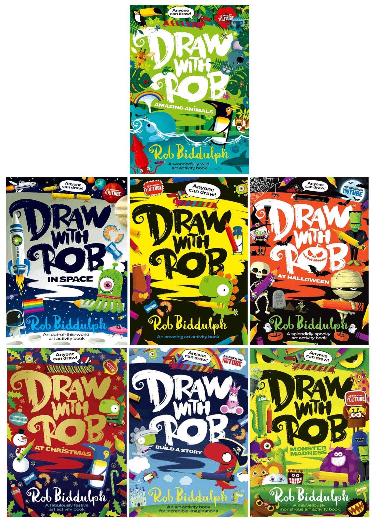 Draw With Rob Series By Rob Biddulph 7 Books Collection Set - Ages 4-10 - Paperback