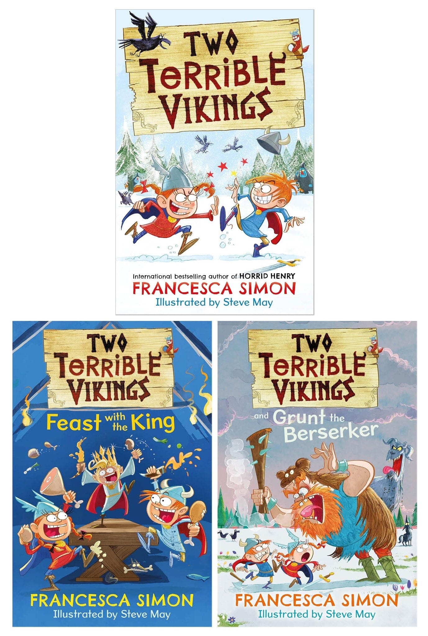 Two Terrible Vikings Series By Francesca Simon 3 Books Collection Set - Ages 7-9 - Paperback