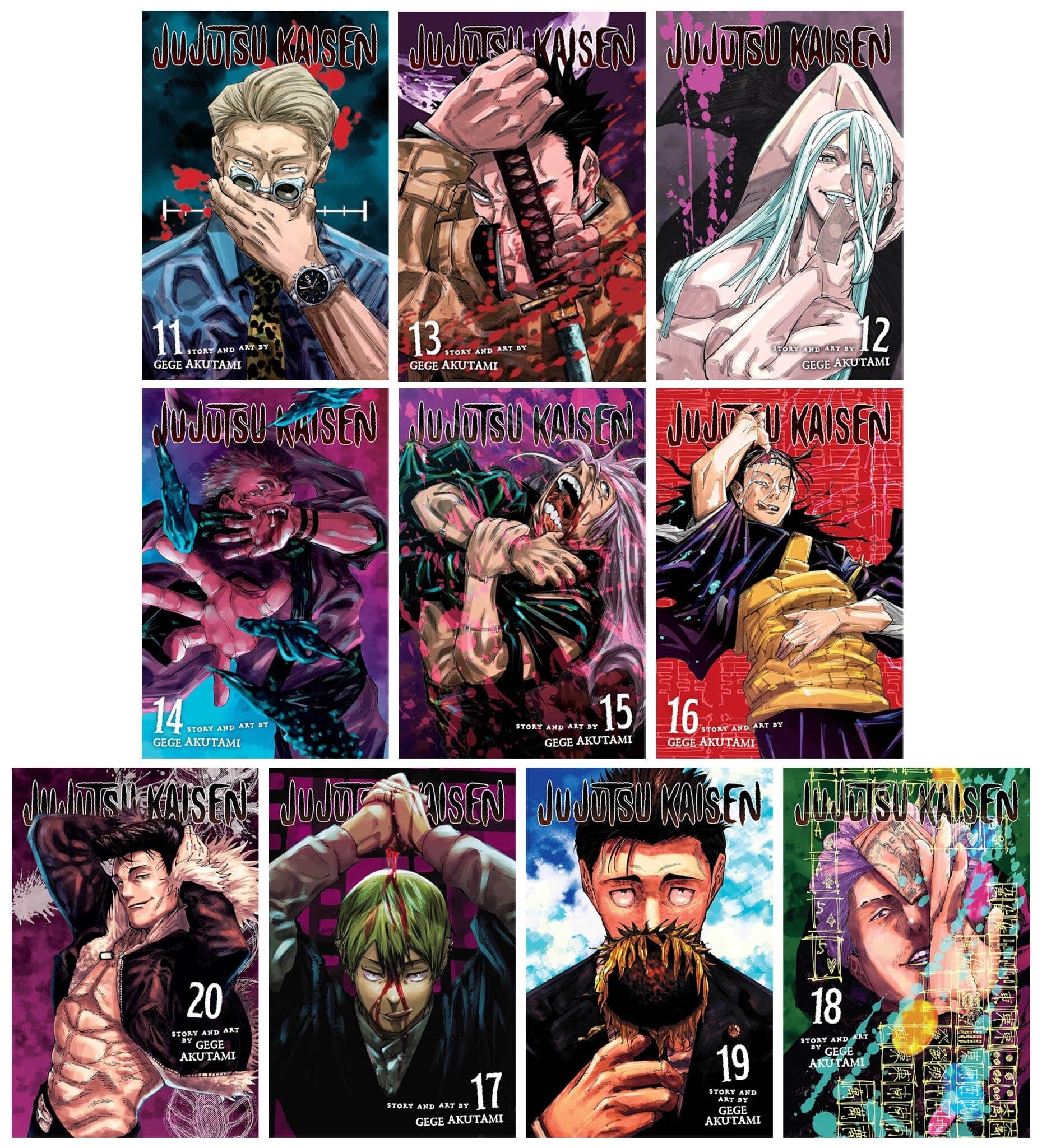 Jujutsu Kaisen Series (Book 11-20) By Gege Akutami 10 Books Collection Manga Set - Ages 16+ - Paperback