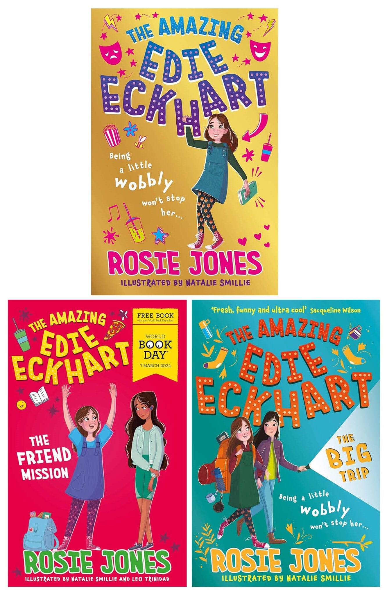 The Amazing Edie Eckhart Series by Rosie Jones 3 Books Collection Set - Age 8-11 - Paperback