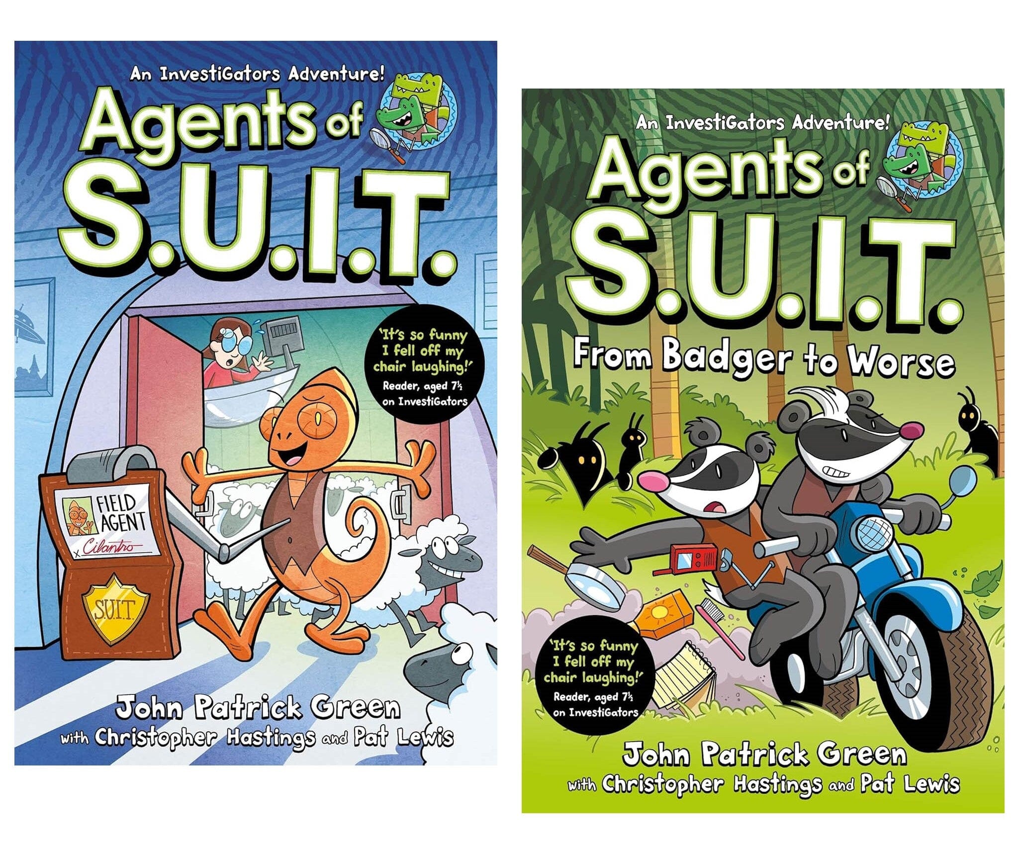 InvestiGators: Agents of S.U.I.T. Series By John Patrick Green 2 Illustrated Comic Books Collection Set - Ages 7-9 - Paperback