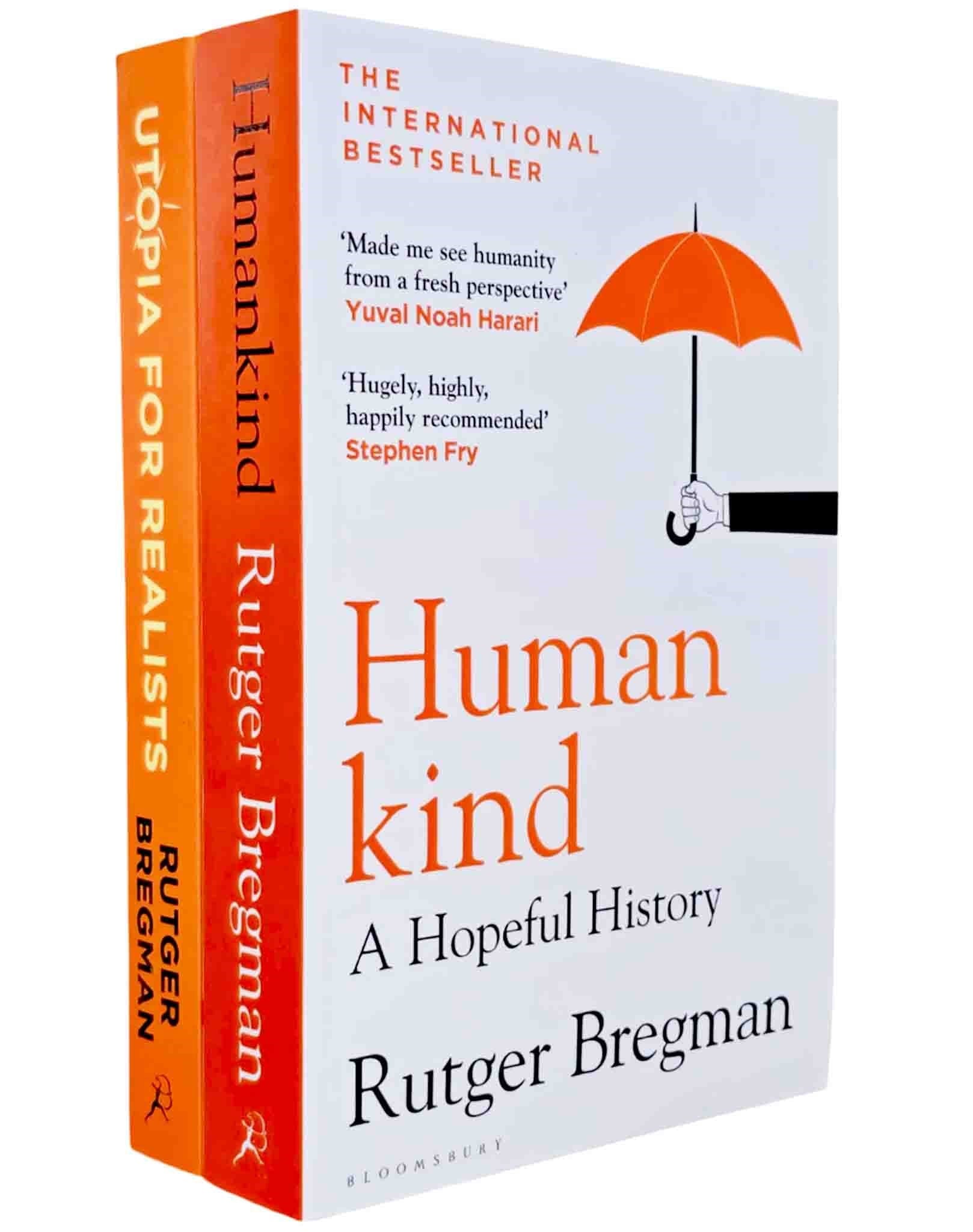 Rutger Bregman's Humankind & Utopia for Realists 2 Books Collection Set - Non Fiction - Paperback