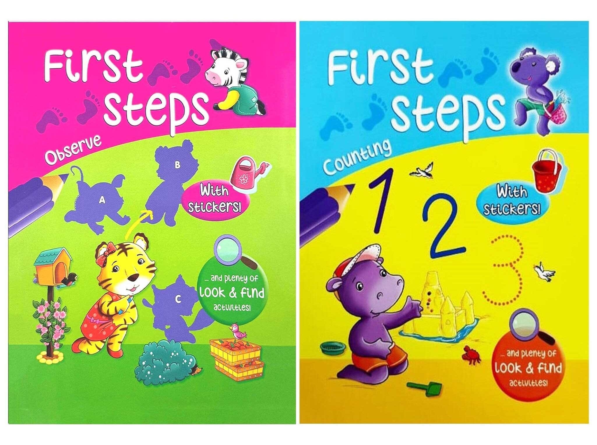 First Steps Counting & First Steps Observe: with Sticker and plenty of look & find activities: 2 Books Collection Set - Age 0-5 - Paperback
