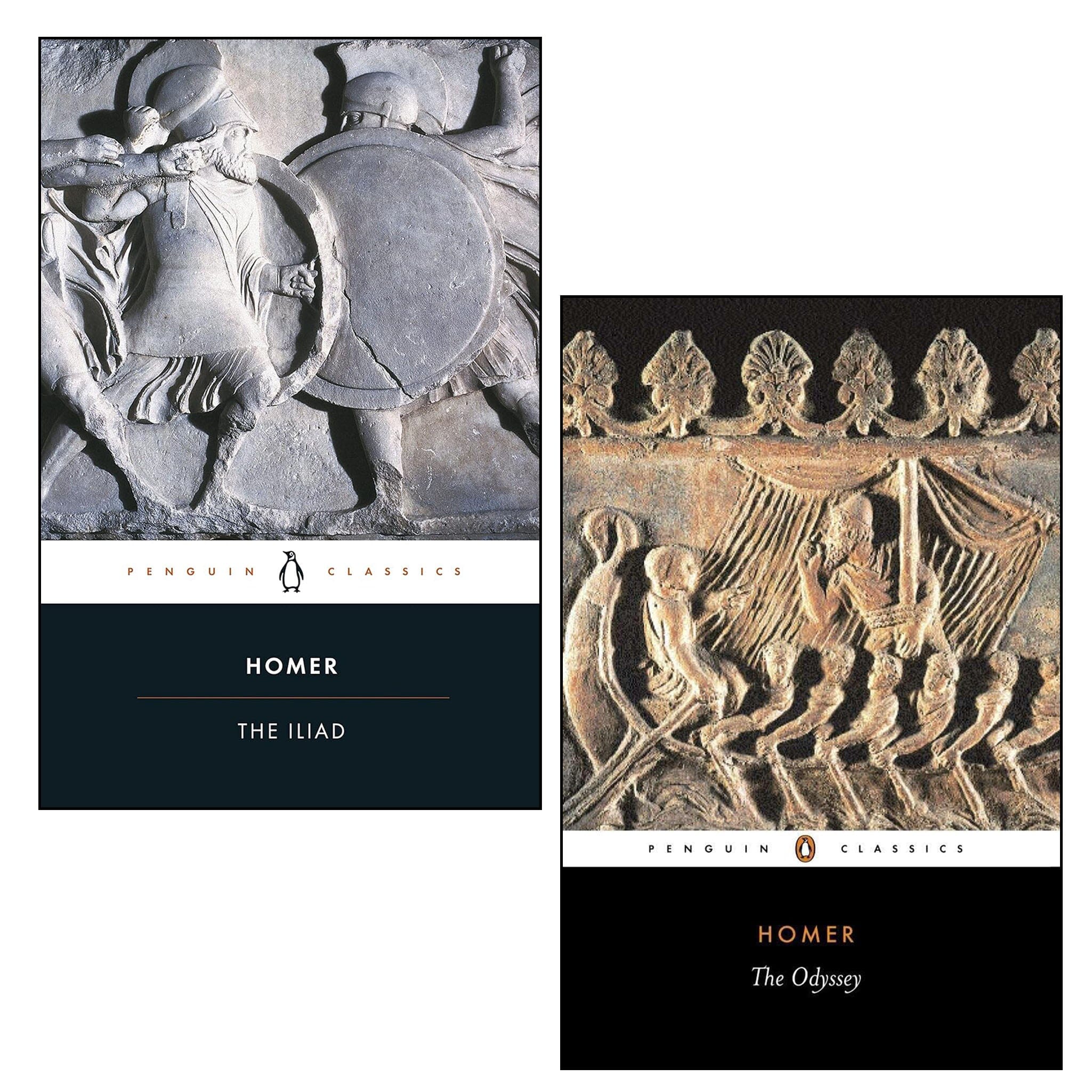 Western Literature Collection By Homer: The Odyssey & The Iliad 2 Books Set - Fiction - Paperback