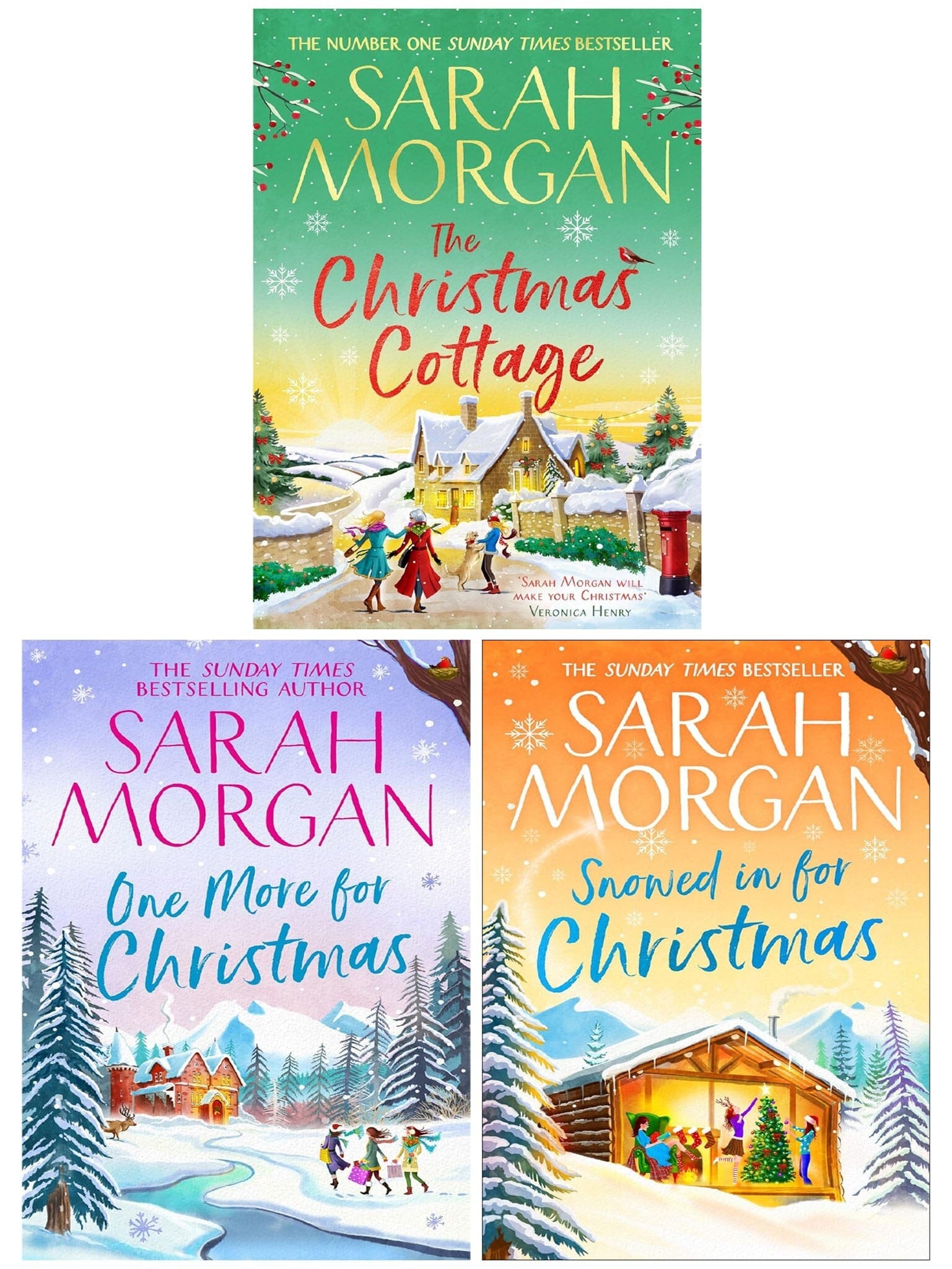 Sarah Morgan Collection (One More For Christmas, Snowed In For Christmas & The Christmas Cottage) 3 Books Set - Fiction - Paperback