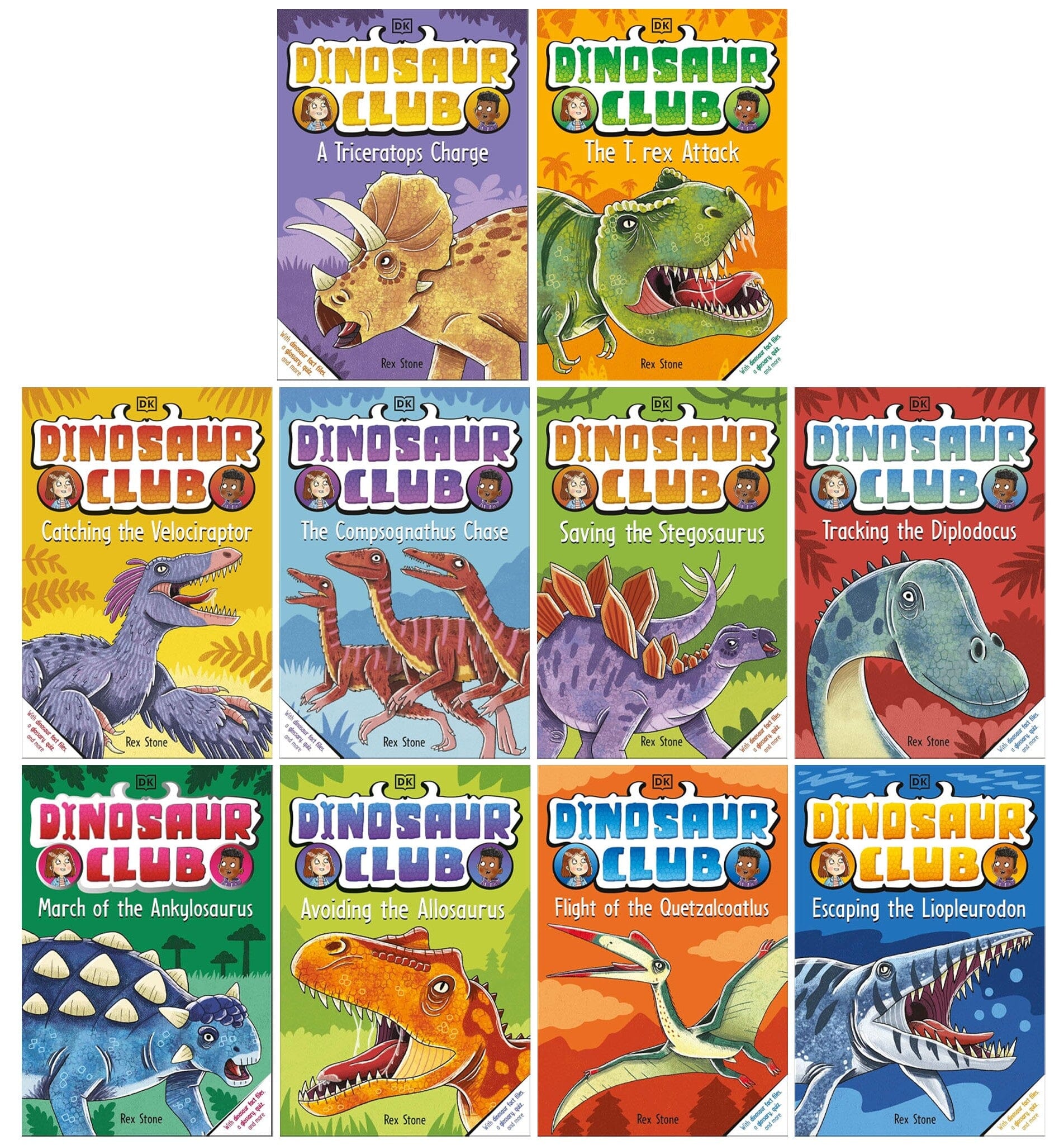 Dinosaur Club Series by Rex Stone (Book 1-10) Collection 10 Books Set - Age 5-7 - Paperback