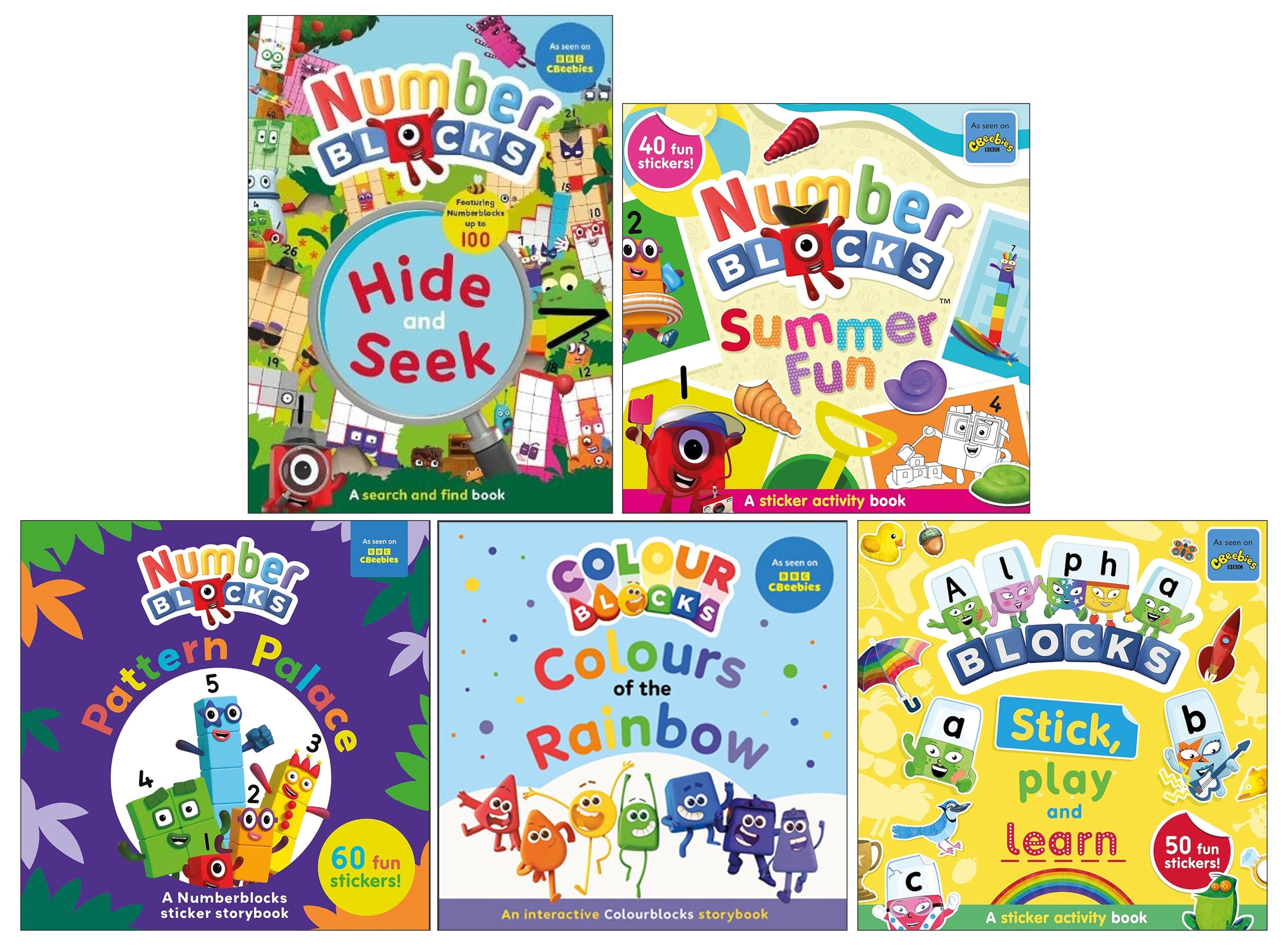 Numberblocks, Colourblocks & Alphablocks 5 Books Collection Set - Ages 3-6 - Paperback/Hardback