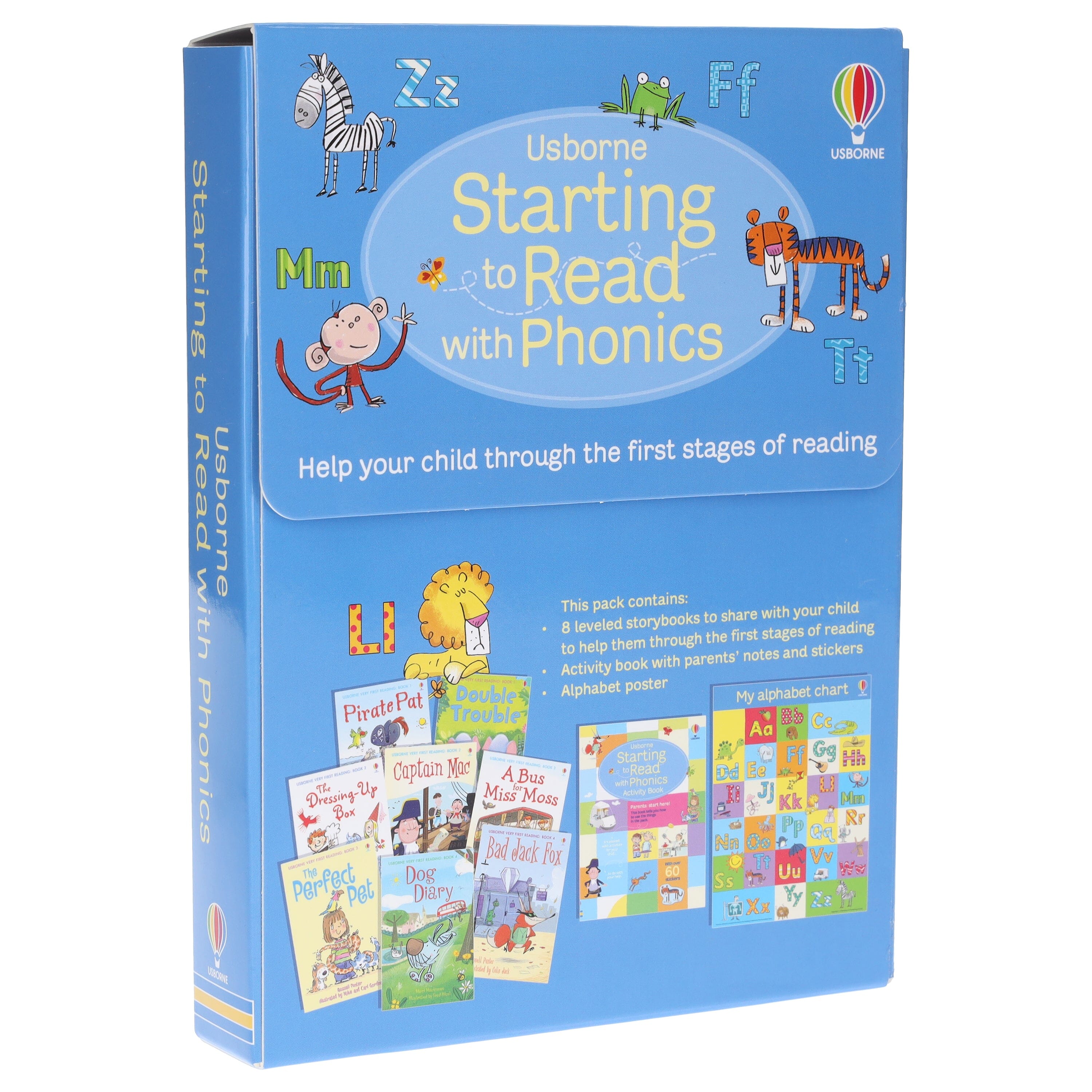Starting to Read with Phonics: 8 Story Books (Plus 1 Activity Book & My Alphabet Chart) Collection Box Set - Ages 4+ - Paperback