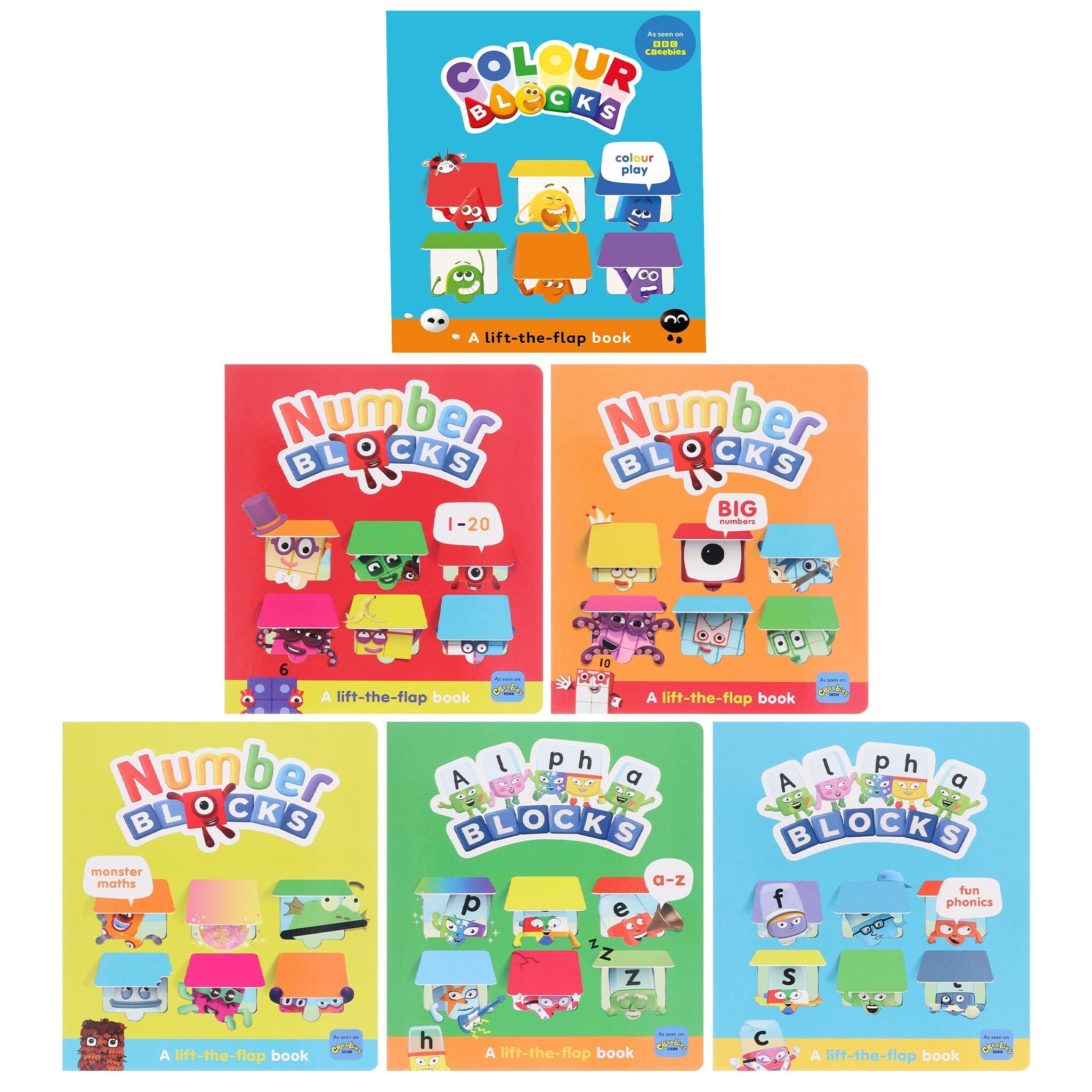 Numberblocks And Alphablocks Lift-The-Flap 6 Books Collection Set - Ages 3-5 - Board Book