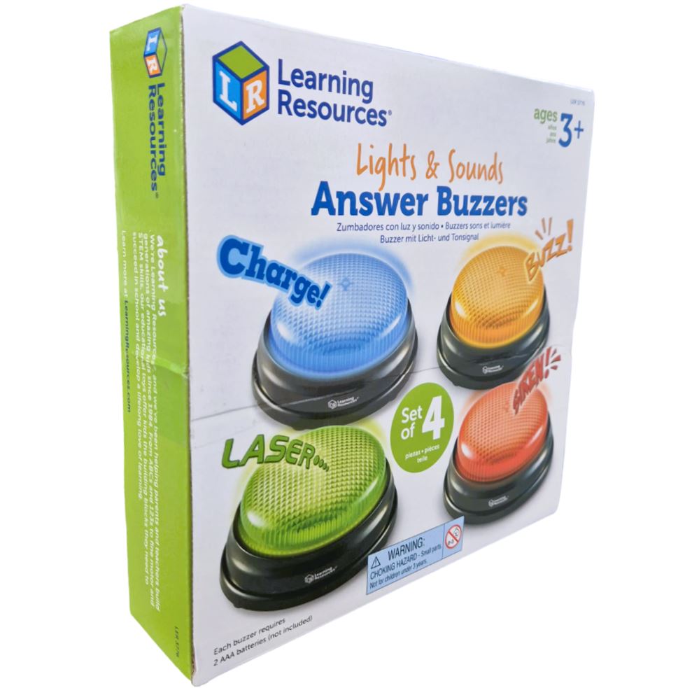 Lights and Sounds Answer Buzzers (Set of 4) By Learning Resources - Ages 3+ - Educational Toys