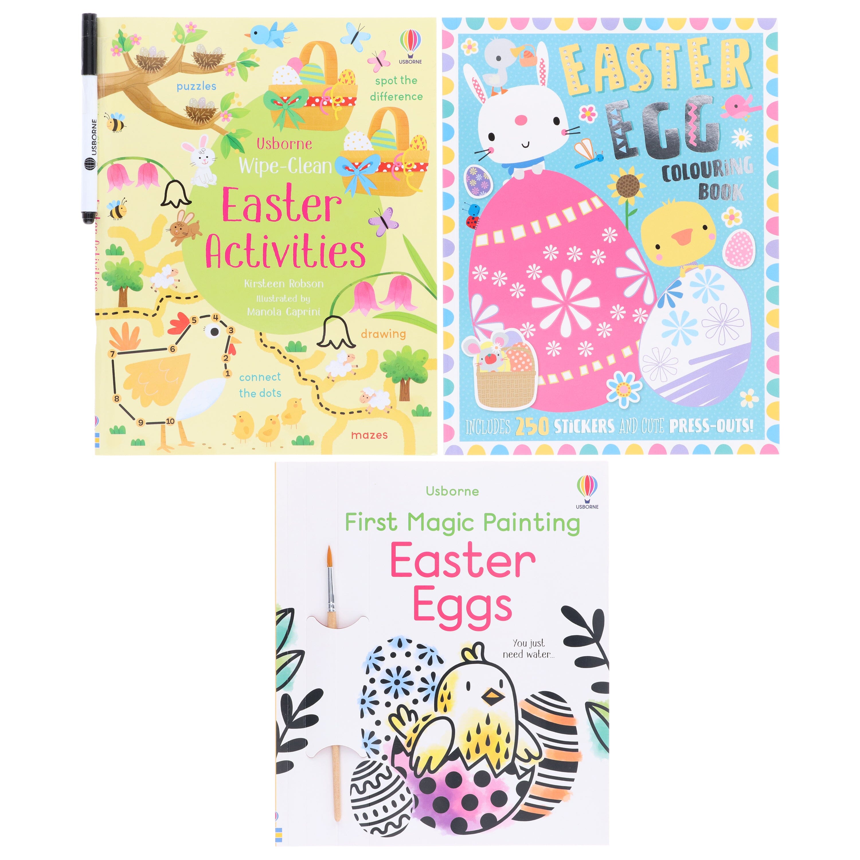 Easter Egg 3 Books Collection Set (First Magic Painting Easter Egg, Easter Egg Colouring Book & Wipe-Clean Easter Activities) - Ages 3-5 - Paperback